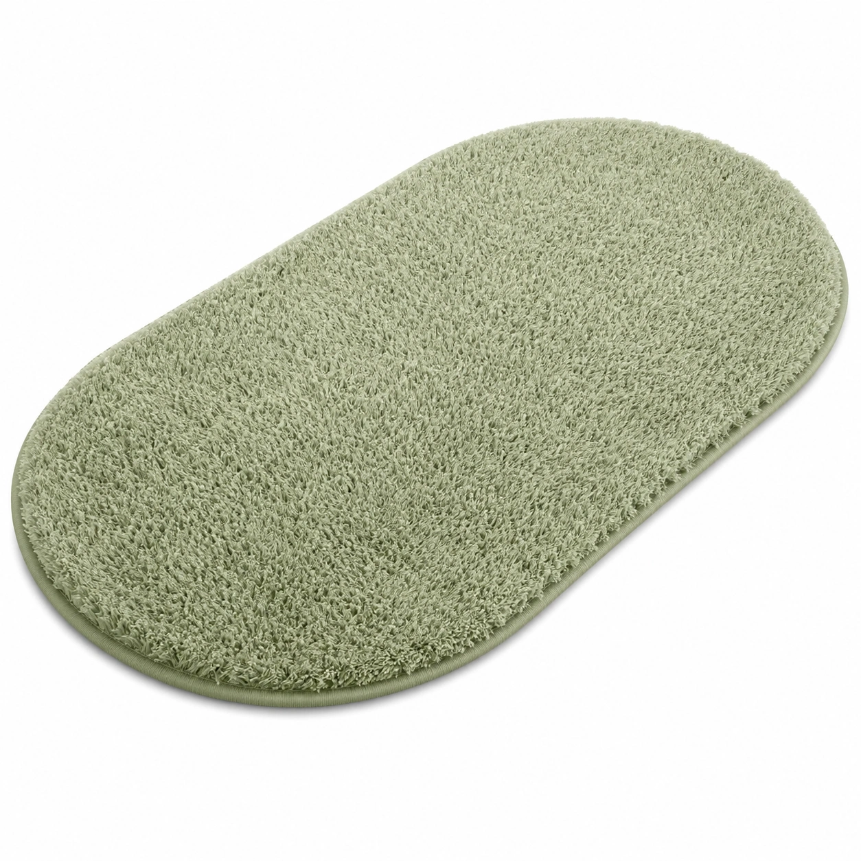 Tappetino Bagno Morbido Ovale Verde 50x80cm Antiscivolo-meubelixa