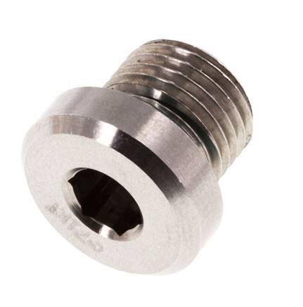 Plug M10 X 1 Stainless steel FKM with Internal Hex 400bar (5620.0psi) — image 1