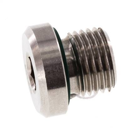 Plug M10 X 1 Stainless steel FKM with Internal Hex 400bar (5620.0psi) — image 2