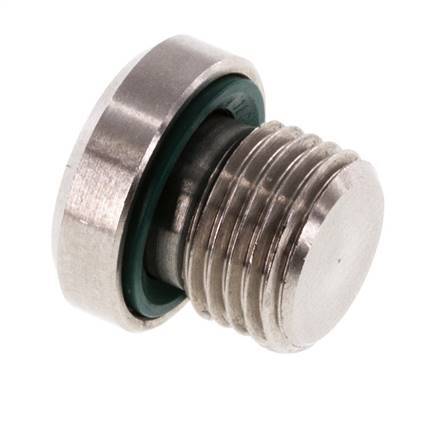 Plug M10 X 1 Stainless steel FKM with Internal Hex 400bar (5620.0psi) — image 3