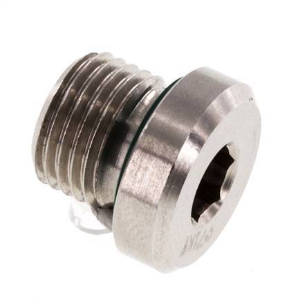 Plug M10 X 1 Stainless steel FKM with Internal Hex 400bar (5620.0psi) — image 7