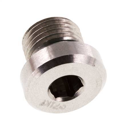 Plug M10 X 1 Stainless steel FKM with Internal Hex 400bar (5620.0psi) — image 8