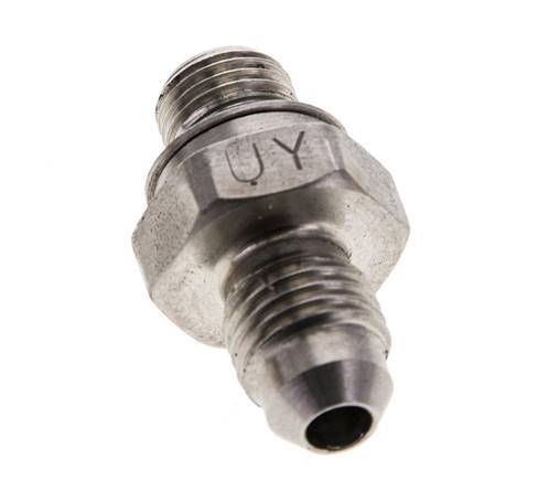 JIC Double Nipple M10 X 1 x UNF 7/16 inch-20 (Dash Size 4) Stainless Steel FKM 310bar (4355.5psi) — image 3