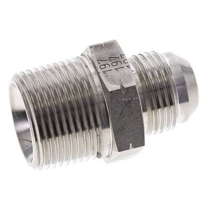 JIC Double Nipple UN 1-1/16 inch-12 (Dash Size 12) x 1 inch NPT Stainless Steel 140bar (1967.0psi) — image 1