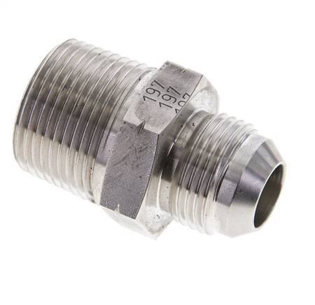 JIC Double Nipple UN 1-1/16 inch-12 (Dash Size 12) x 1 inch NPT Stainless Steel 140bar (1967.0psi) — image 2