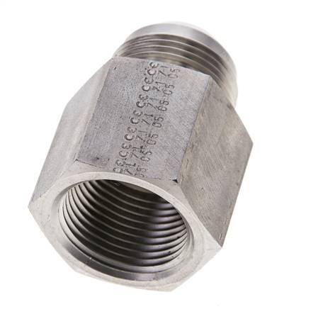 JIC Reducing Nipple UN 1-5/16 inch-12 (Dash Size 16) Male x 1 inch NPT Female Stainless Steel 140bar (1967.0psi) — image 8