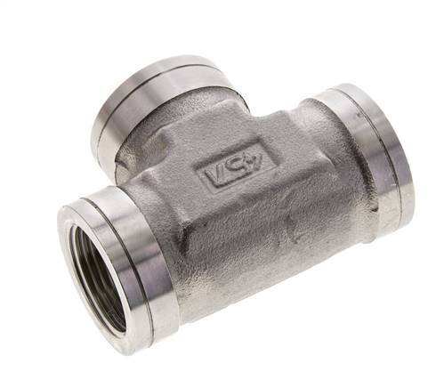 Tee Fitting 1 inch NPT Female Stainless steel High Pressure 140bar (1967.0psi) — image 1