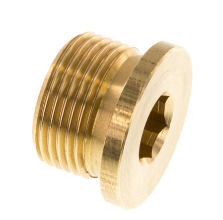 G 1 inch Brass Closing plug with Inner Hex 16 Bar — image 2