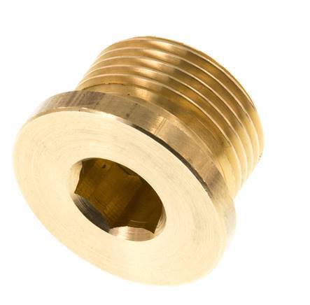 G 1 inch Brass Closing plug with Inner Hex 16 Bar — image 1