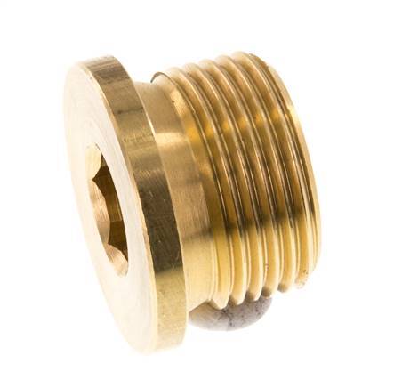 G 1 inch Brass Closing plug with Inner Hex 16 Bar — image 4