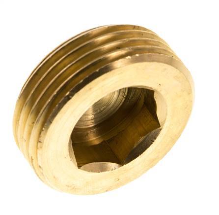 1 inch Brass Closing plug with Inner Hex without collar 16 Bar — image 2