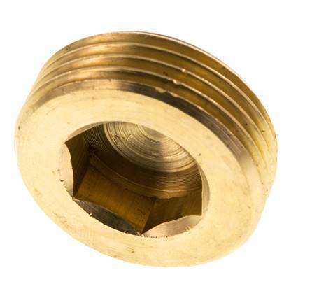 1 inch Brass Closing plug with Inner Hex without collar 16 Bar — image 3