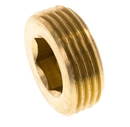 1 inch Brass Closing plug with Inner Hex without collar 16 Bar — image 1