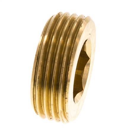 1 inch Brass Closing plug with Inner Hex without collar 16 Bar — image 8