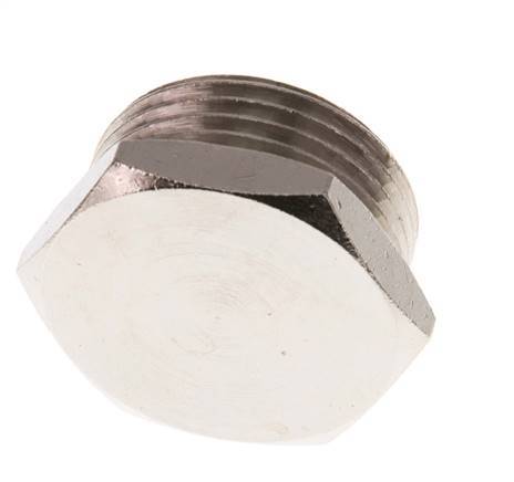 G 1 inch Nickel plated Brass Closing plug with Outer Hex 16 Bar — image 3