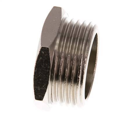 G 1 inch Nickel plated Brass Closing plug with Outer Hex 16 Bar — image 4