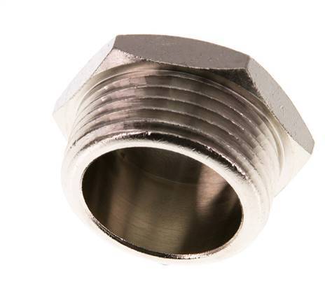 G 1 inch Nickel plated Brass Closing plug with Outer Hex 16 Bar — image 6