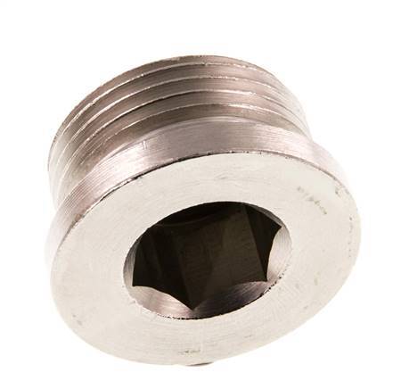 G 1 inch Nickel plated Brass Closing plug with Inner Hex 16 Bar — image 3