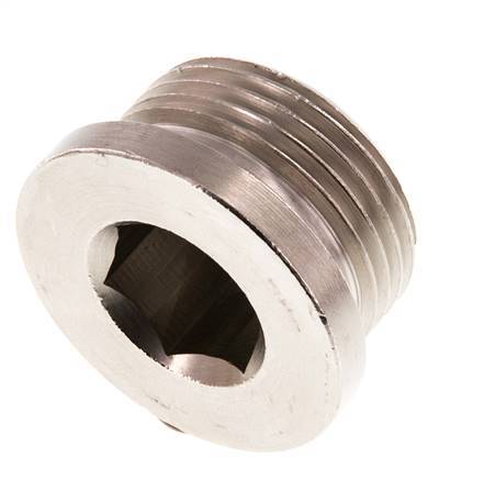 G 1 inch Nickel plated Brass Closing plug with Inner Hex 16 Bar — image 1