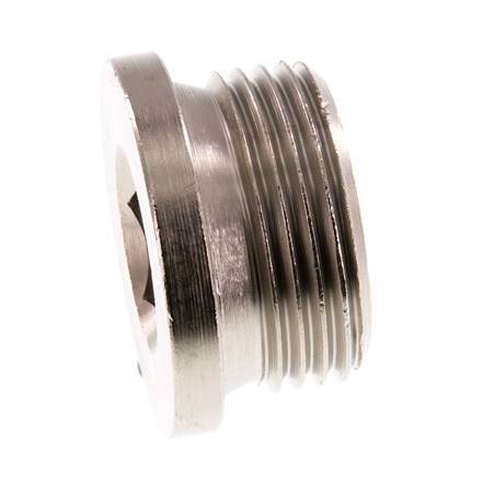 G 1 inch Nickel plated Brass Closing plug with Inner Hex 16 Bar — image 4