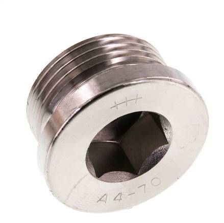G 1 inch Stainless steel Closing plug with Inner Hex 40 Bar — image 2