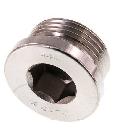 G 1 inch Stainless steel Closing plug with Inner Hex 40 Bar — image 1