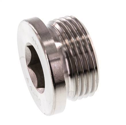G 1 inch Stainless steel Closing plug with Inner Hex 40 Bar — image 3
