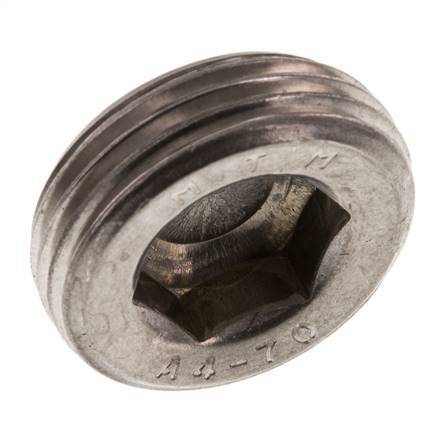 1 inch Stainless steel Closing plug with Inner Hex without collar 40 Bar — image 2