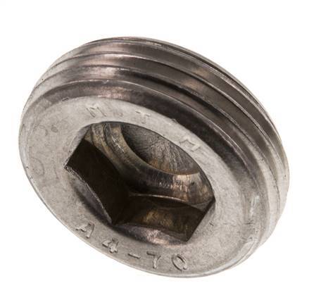 1 inch Stainless steel Closing plug with Inner Hex without collar 40 Bar — image 3