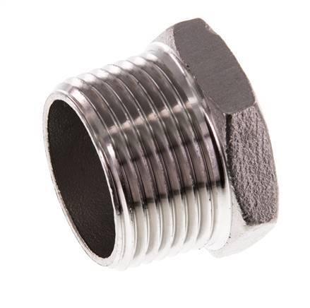 1 inch NPT Male Stainless steel Closing plug with Outer Hex 16 Bar — image 2