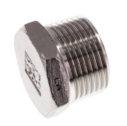 1 inch NPT Male Stainless steel Closing plug with Outer Hex 16 Bar — image 1