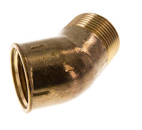 Rp 1 inch x R 1 inch F/M Brass 45 deg Elbow Fitting 16 Bar — image 2