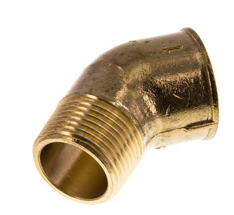 Rp 1 inch x R 1 inch F/M Brass 45 deg Elbow Fitting 16 Bar — image 6