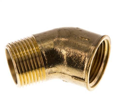 Rp 1 inch x R 1 inch F/M Brass 45 deg Elbow Fitting 16 Bar — image 1