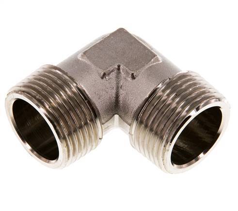 R 1 inch Male Nickel plated Brass 90 deg Elbow Fitting 16 Bar — image 1