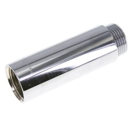 G 1 inch F/M Chromium plated Brass Extension DIN 3523 - 100 mm — image 1