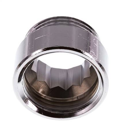 G 1 inch F/M Chromium plated Brass Extension DIN 3523 - 15 mm — image 8