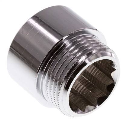 G 1 inch F/M Chromium plated Brass Extension DIN 3523 - 20 mm — image 3
