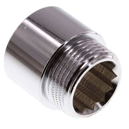 G 1 inch F/M Chromium plated Brass Extension DIN 3523 - 25 mm — image 3