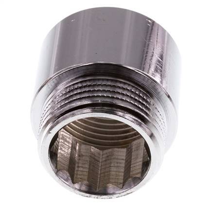 G 1 inch F/M Chromium plated Brass Extension DIN 3523 - 25 mm — image 4