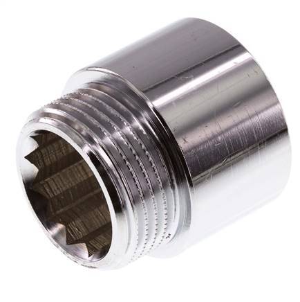 G 1 inch F/M Chromium plated Brass Extension DIN 3523 - 25 mm — image 5