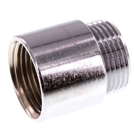 G 1 inch F/M Chromium plated Brass Extension DIN 3523 - 30 mm — image 1