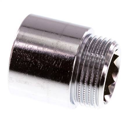 G 1 inch F/M Chromium plated Brass Extension DIN 3523 - 30 mm — image 2