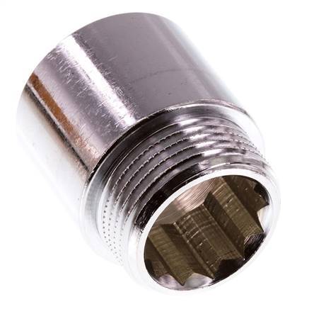 G 1 inch F/M Chromium plated Brass Extension DIN 3523 - 30 mm — image 3