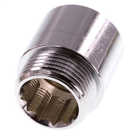 G 1 inch F/M Chromium plated Brass Extension DIN 3523 - 30 mm — image 4