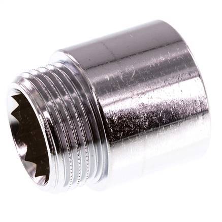 G 1 inch F/M Chromium plated Brass Extension DIN 3523 - 30 mm — image 5