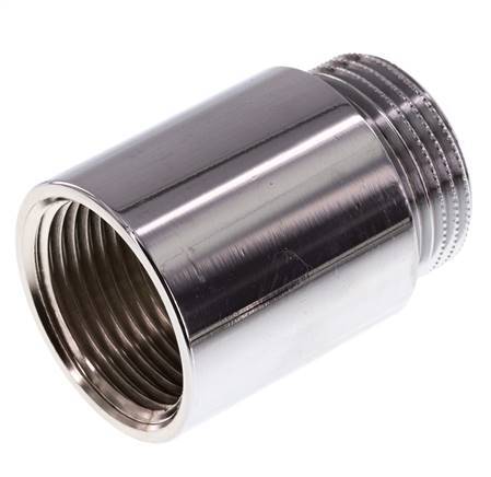 G 1 inch F/M Chromium plated Brass Extension DIN 3523 - 40 mm — image 1