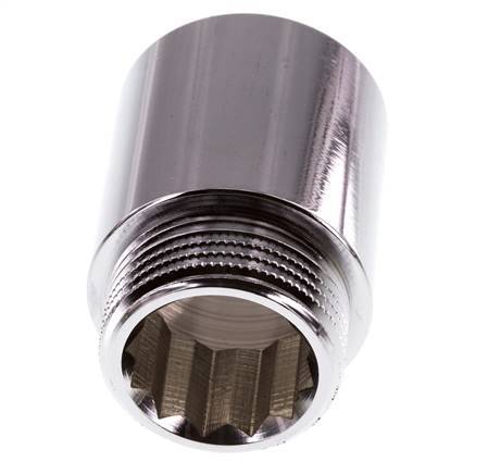 G 1 inch F/M Chromium plated Brass Extension DIN 3523 - 40 mm — image 4