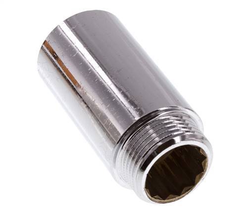 G 1 inch F/M Chromium plated Brass Extension DIN 3523 - 65 mm — image 3