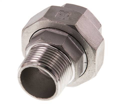 1 inch NPT x 1 inch NPT F/M Stainless steel Double Nipple 3-pieces with Conically sealing 16 Bar — image 2